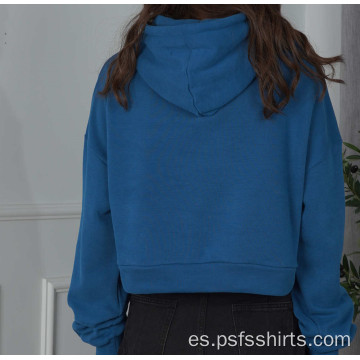 Sudaderas con capucha de diseño corto con color sólido